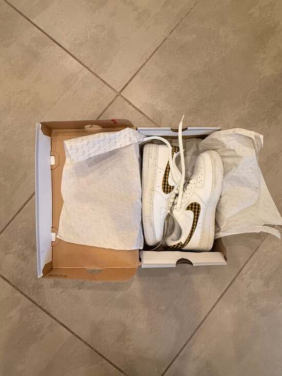 Nike Air Force 1 Low Bronzine Gingham Women's Shoes DZ2784-102 - Picture 7 of 9